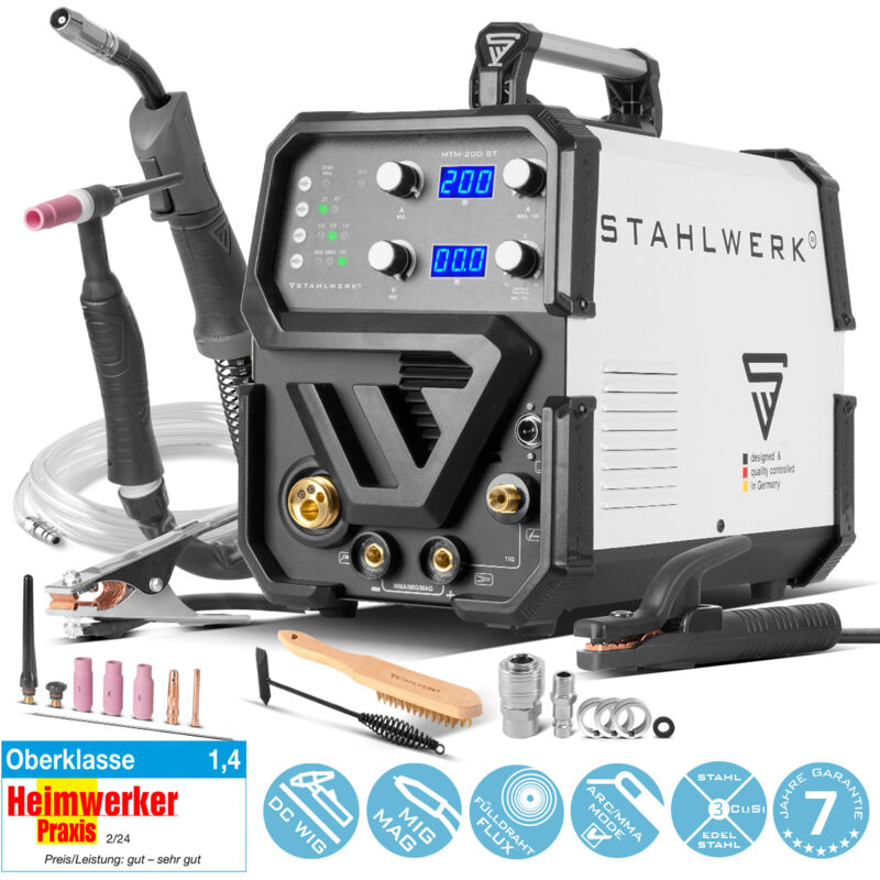 Poste à souder combiné MTM-200 st 3-en-1 avec dévidoir de fil synergique 200 a - Stahlwerk
