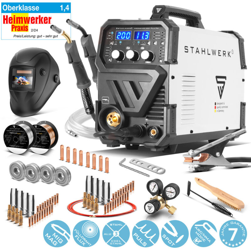 Poste de soudage mig mag 200 Spot Puls Pro Equipement complet combiné - Stahlwerk