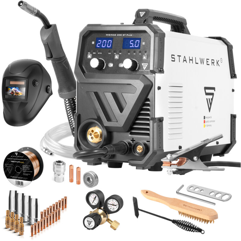 Stahlwerk - Poste de soudage mig mag 200 st plus équipement complet igbt Inverter 200 a