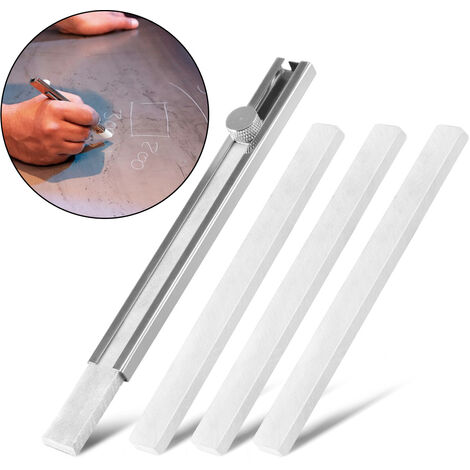 STAHLWERK Schweisserkreide Schweissermarker Stift mit 4 Specksteinkreidestücken zum markierenaus Stahl, Edelstahl, Aluminium uvm