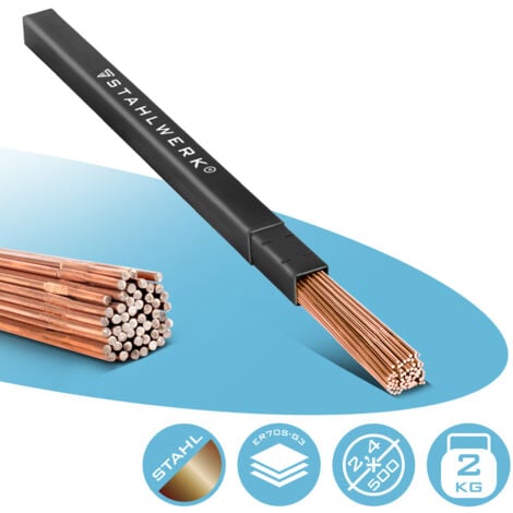 STAHLWERK Schweißstäbe WIG ER70S G3 Stahl Ø 2,4 x 500 mm 2 kg