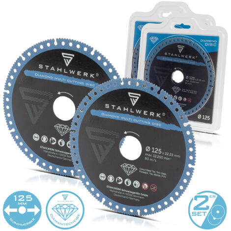 STAHLWERK set di 2 dischi diamantati multi taglio acciaio porcellana marmo PVC