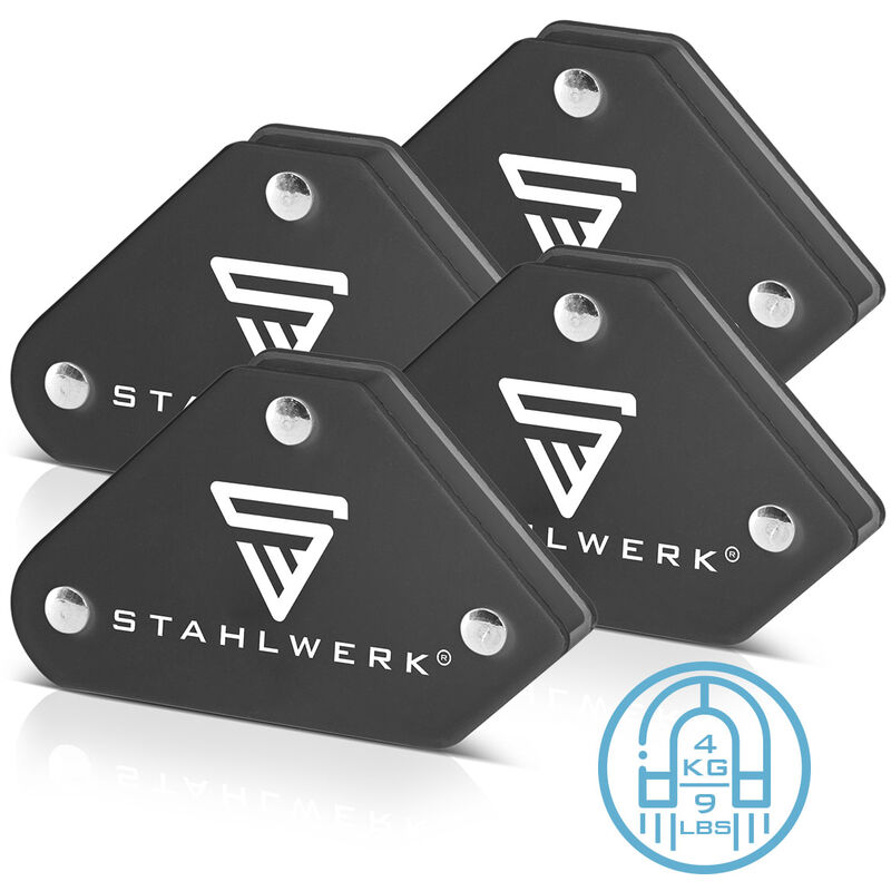 Image of Stahlwerk - Set di 4 angoli di saldatura magnetici 4 kg 9 lbs Magnete per saldatura Angolo magnetico