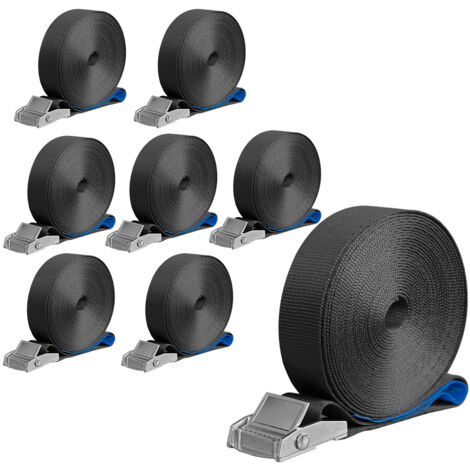 STAHLWERK Spanngurt 8er Set 8 m x 25 mm LC 250 daN Befestigungsriemen Zurrgurt