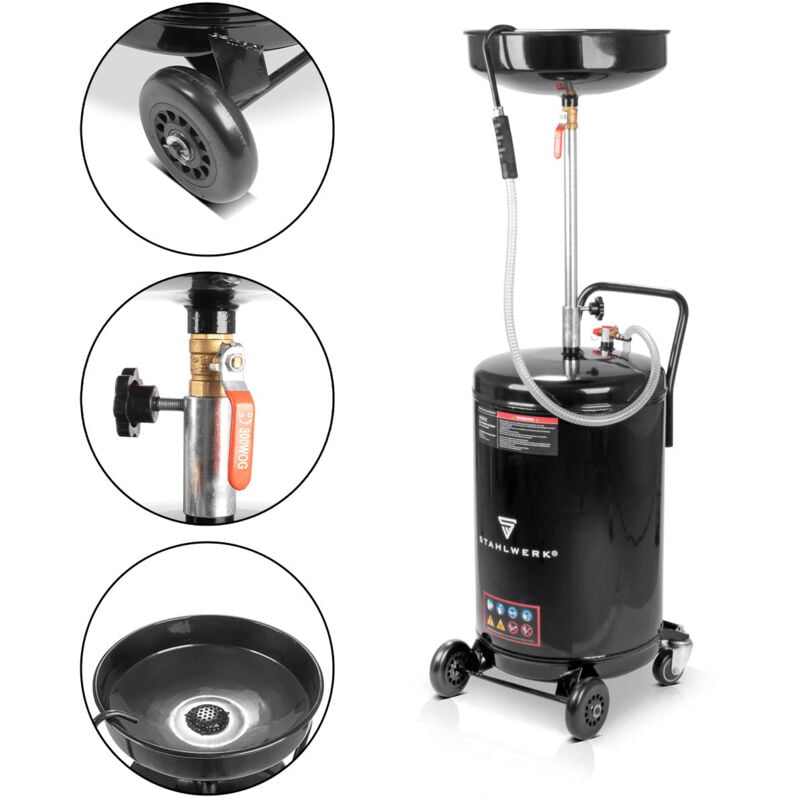 Stahlwerk - Séparateur d'huile 80 l Réceptacle d'huile Chariot de vidange d'huile