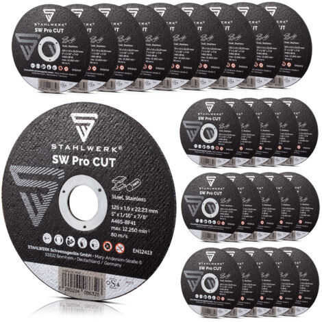 STAHLWERK SW Pro Cut Trennscheibe/Schleifscheibe Ø125 mm, 25er Set