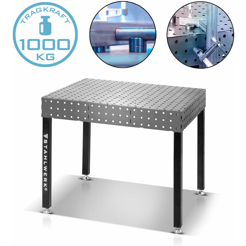 Stahlwerk - Table de soudage 3D jusqu'à 1.000 kg D16 Système de perforation Table de montage diy en kit