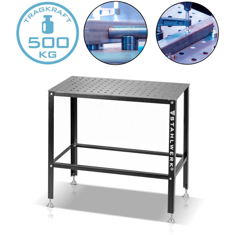 Table de soudage Table de montage 500 kg Capacité de charge 3 mm Plaque D16 Système de perforation - Stahlwerk