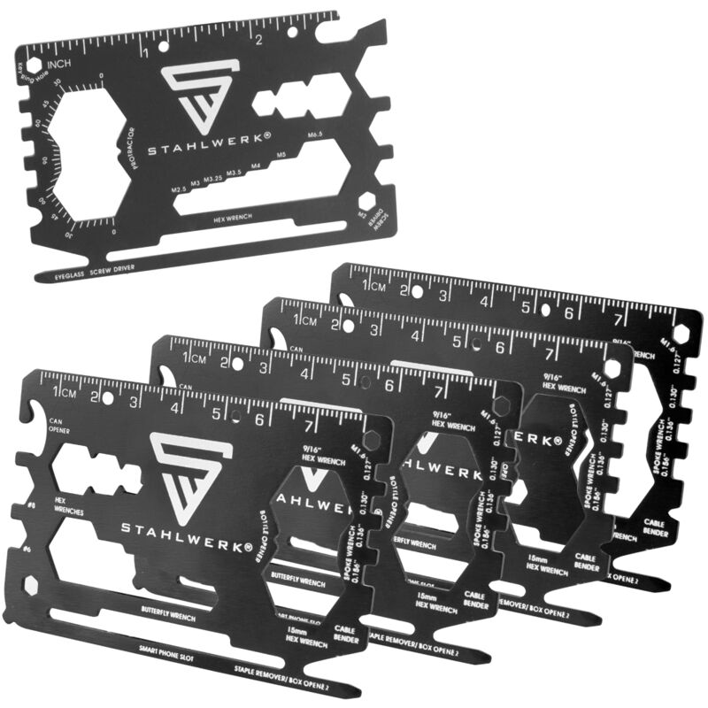 

Toolcard herramienta multifuncional 18 en 1 de acero de alta calidad tamaño de tarjeta conjunto de 3 destornillador tuerca hexagonal abrebotellas