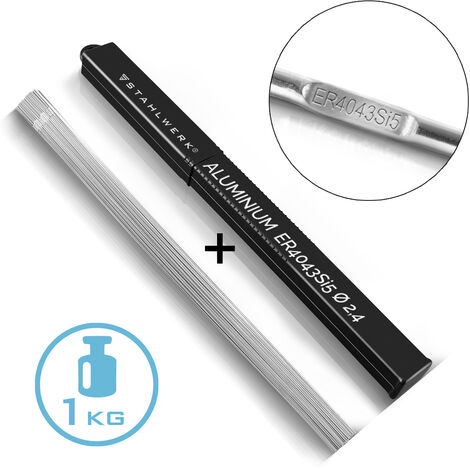 STAHLWERK Varillas de soldadura TIG ER4043Si5 aluminio alta aleación Ø 2.4x 500 mm 1kg