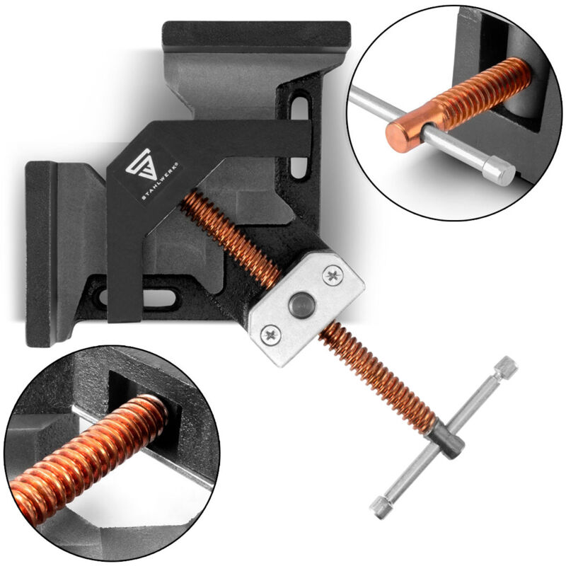 Stahlwerk - Pince pour angle de soudage avec angle de 90° et ouverture de mâchoire de 75 mm