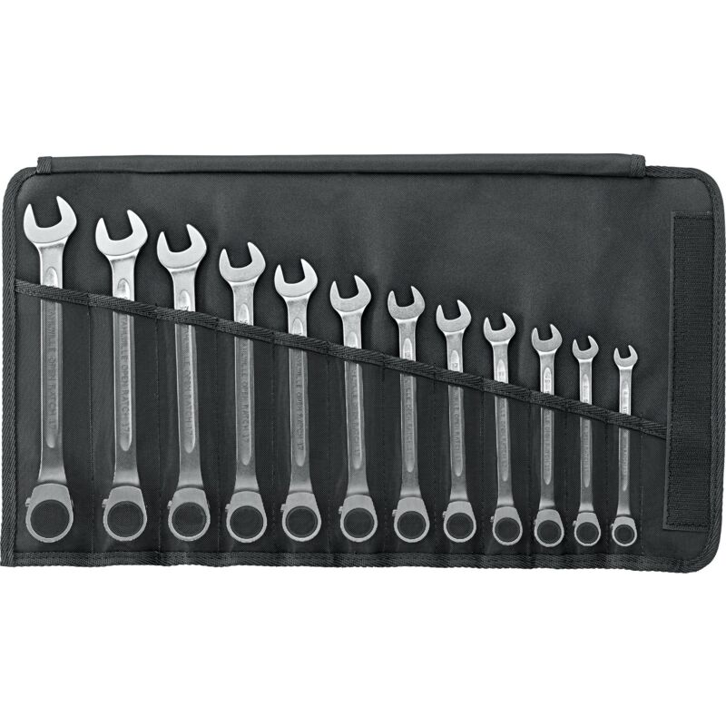 96411712 17/12 Jeu de clés mixtes à cliquet 12 pièces Ouverture de clé (métrique) 8 - 19 mm S904091 - Stahlwille