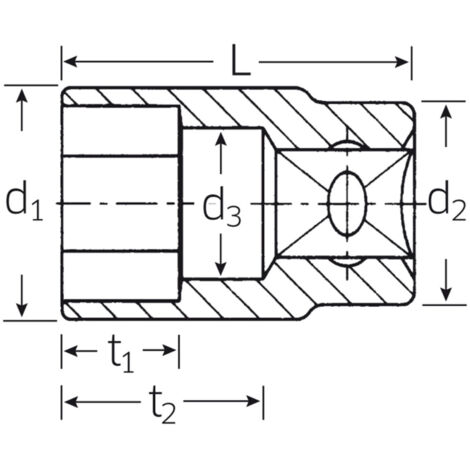 STAHLWILLE Douille 6 pans, 3/8 pouce 7 mm