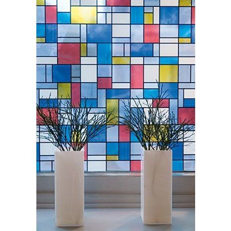Stained Glass Window Fablon Self Adhesive Multicoloured Stickyback 2m x 67.5cm