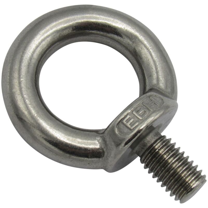 Securefix Direct - Stainless Eye Bolt M8 DIN580 (Steel Eyebolts Metric Thread Hole Attachment)