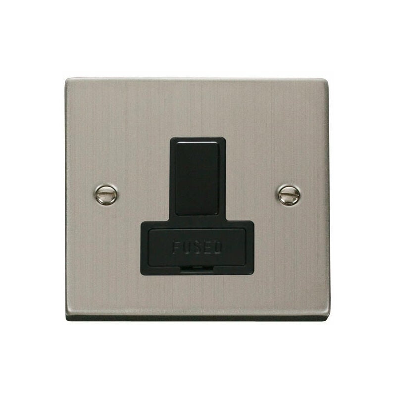 Se Home - Stainless Steel 13A Fused Connection Unit Switched - Black Trim