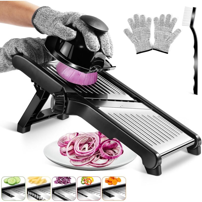 Trancheuse à légumes réglable en acier inoxydable, trancheuse de cuisine professionnelle, manuelle multifonctionnelle avec lames tranchantes pour