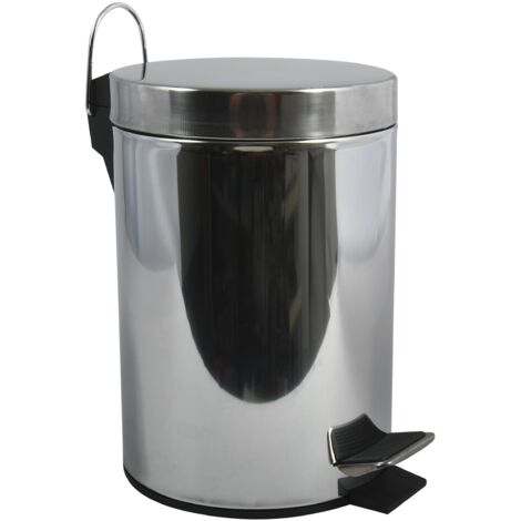Stainless Steel Bathroom Bin Pedal Removable Inner Bucket Compact Practical 3L