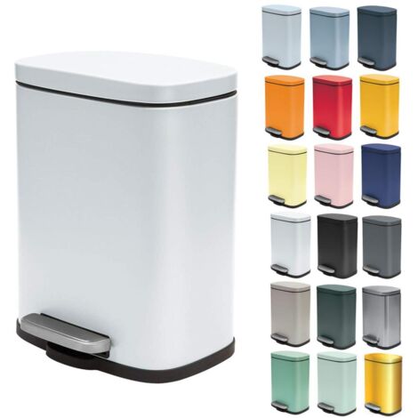 Stainless Steel Bathroom Pedal Bin Easy-close Silent Anti-fingerprint Removable Inner Container