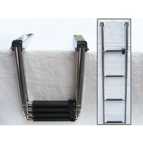 Stainless Steel Boarding Boat Ladder 4 Step (Folding Telescopic Fold Away Marine Platform)