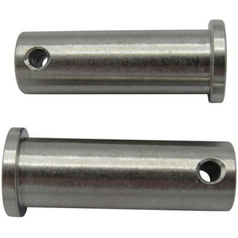 Stainless Steel Clevis Pins 5MM x 18MM with Hole x2 (Flat Head Retaining Fastener)