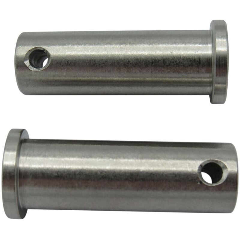 Securefix Direct - Stainless Steel Clevis Pins 9.5MM x 30MM with Hole x2 (Flat Head Retaining Fastener)