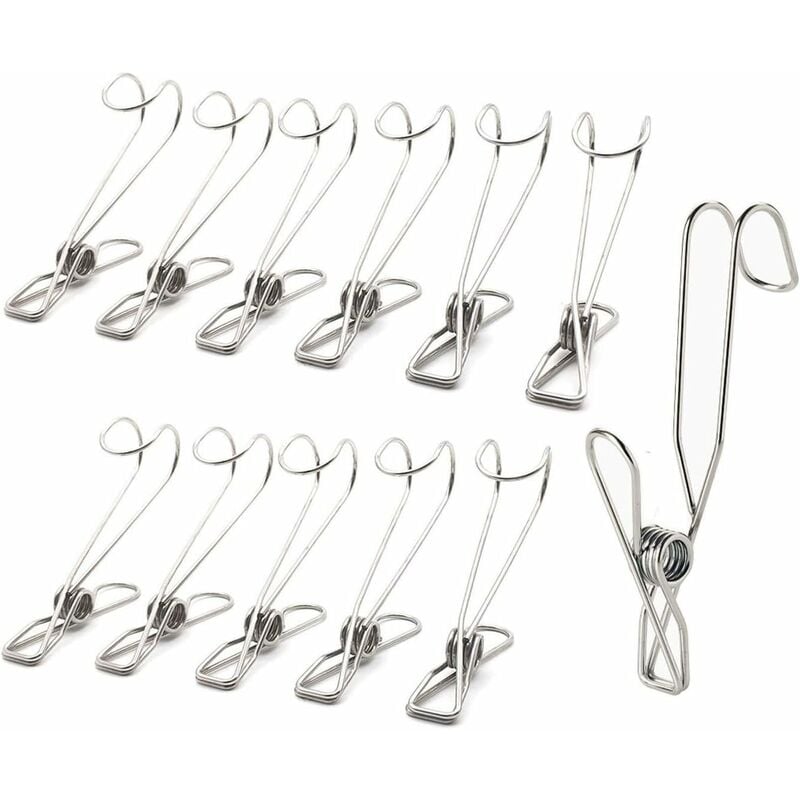Stainless Steel Clothespins, 12 Tongs Clothespins, Stainless Clothespins, Multipurpose Stainles