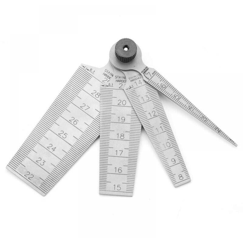 Stainless Steel Conical Weld Thickness Gauges, 1–7 mm, 8–14 mm, 15–21 mm, 22–29 mm, 0.1 mm resolution. This instrument is used for measuring and