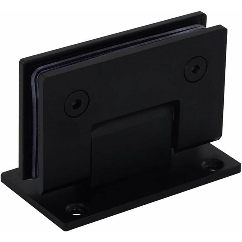Hoopzi - Stainless Steel co.ukameless Glass Black Door Hinge 90 Degrees Of Bathroom Clamp Bathroom Folding Glass Clip Package Mail hilarity (Color :