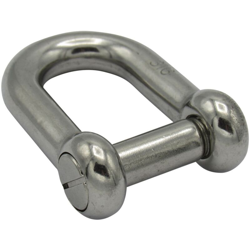 Securefix Direct - Stainless Steel Countersunk d Shackle Slotted Head 6MM (Dee Marine Boat Flush Rigging)