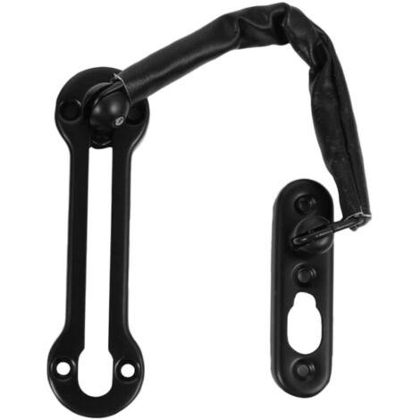 Stainless Steel Door Chain Lock for Security Doors, Anti-Theft, Windows - Black