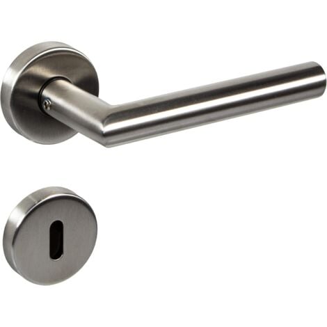 Stainless steel door handle  Durable and solid quality for indoor and outdoor use for use on doors of houses, living rooms, kitchens, bedrooms and bathrooms  Key lock  1 set