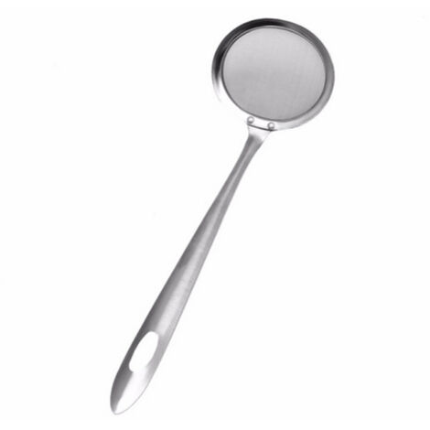 Stainless Steel Fat Skimmer Spoon Fine Mesh Strainer Ladle Oil-Frying Filter Spoon for Kitchen Frying Food