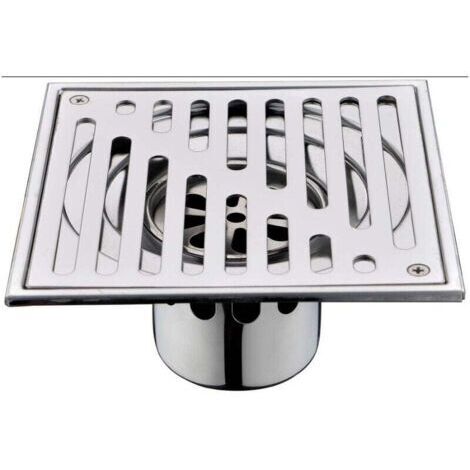 Stainless steel floor drain, odor-resistant, square, for bathrooms, drain grate, shower drain, large caliber, 150 x 150 mm