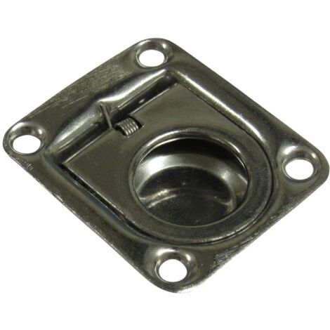 Stainless Steel Flush Lift Ring 44MM x 37MM (Spring Loaded Pull Handle Locker Cabinet Door)