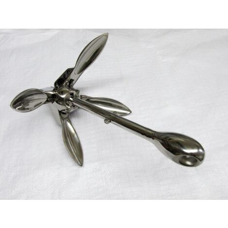 Stainless Steel Folding Grapnel Anchor 1.5KG (Marine River Boat Fishing Secure)