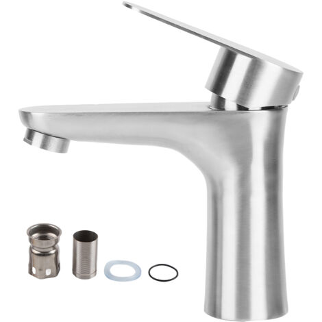 Stainless Steel Hot Cold Faucet Mixer Water Tap Sink Faucet with Single Handle for Bathroom Use