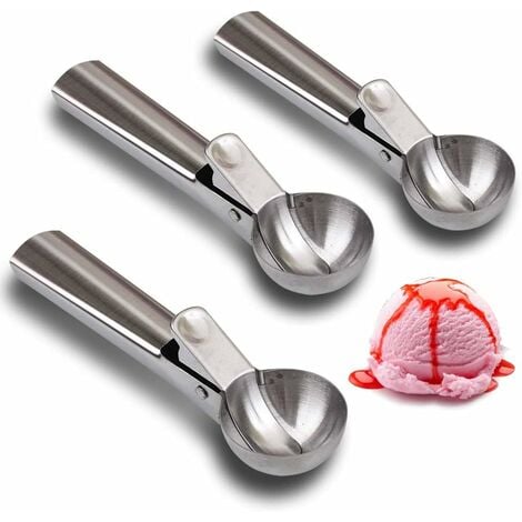 Small Cookie Scoop 2 tsp, Professional Stainless Steel Ice Cream Scoop 30  mm, Melon Baller Scoop Good Soft Grips, Quick Trigger Release