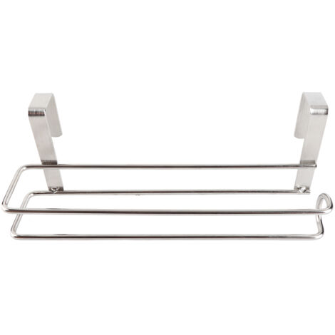 Stainless Steel Kitchen Over Door Roll Paper Holder Paper Towel Rack Hanger