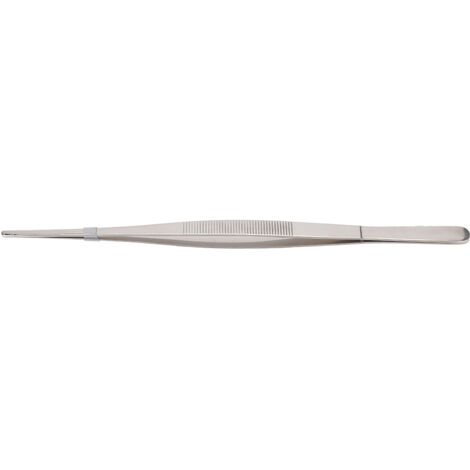 Stainless Steel Kitchen Tweezer Food Clip with Serrated Tip Cooking Tool for Home UseSilver