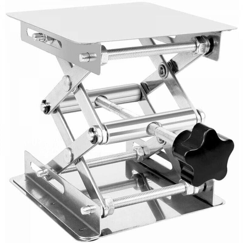 Cyslmuk - Stainless Steel Laboratory Lifting Platform, Adjustable Lab Lifter 45-150mm, 100mm x 100mm Lab Lift Table, 5kg Bearing Capacity