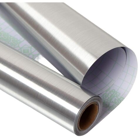 Stainless steel look adhesive film for cabinets and household appliances