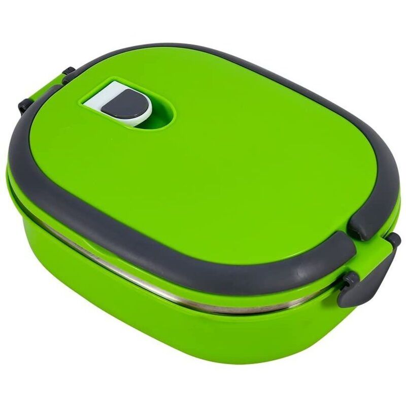 Stainless steel lunch box, thermally insulated, leakproof, keeps meals at temperature
