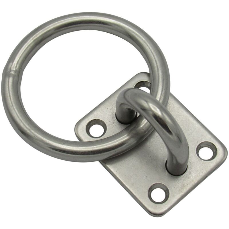 Securefix Direct - Stainless Steel Marine Eye Plate with Ring 5MM x 35MM (Lashing Tie Down Boat Yacht)