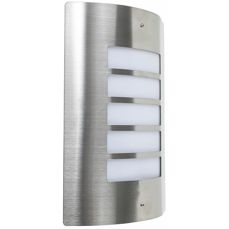 Stainless Steel IP44 Rated Outdoor Wall Light - Cool White LED Bulb