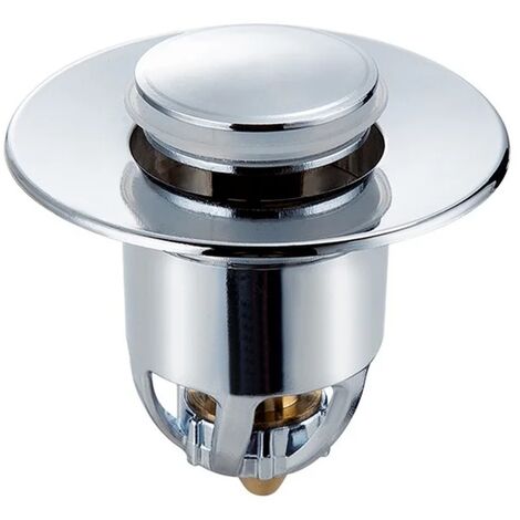 Stainless Steel Push Drain Filter Universal Sink Bathroom Bathtub Stopper New