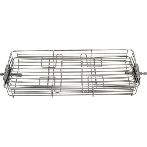 Stainless Steel Rotisserie Cooking Basket, Barbecue Fish Grill, Flat Cooking Basket for Meat Fish Fruits and Vegetables Bread, for Barbecue and Oven