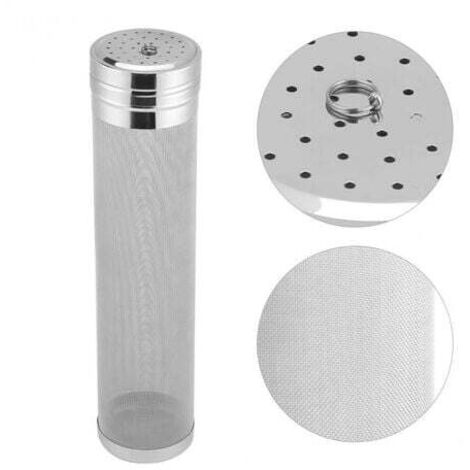 Stainless steel secondary filter cartridge with 7 x 29 micron hop filter for very dry homemade coffee.