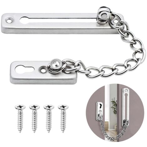 Stainless Steel Security Door Chain Thickened Anti Theft with Screws for Home Hotel