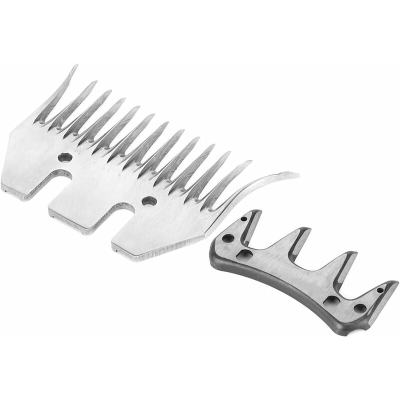 Stainless Steel Sheep Shear Blades - Replacement for Oster Lister Heiniger, Detachable Animal Shears for Grooming Goats, Pets (13 Tooth Curved Blade)